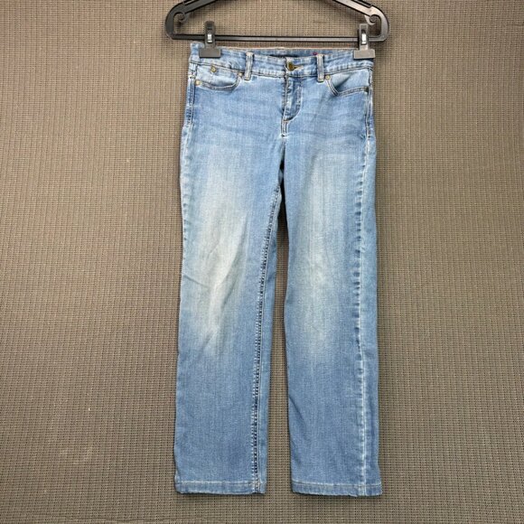 Talbots Womens Size 2P Blue Simply Flattering Straight Leg Jeans Light Wash - Picture 1 of 13